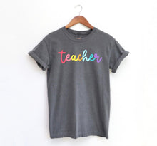 Load image into Gallery viewer, CUSTOM Title/Phrase/Occupation Rainbow Script Tee