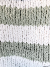 Load image into Gallery viewer, Ivory & sage green toddler blanket