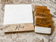 Load image into Gallery viewer, Wood & Marble Coasters