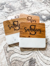 Load image into Gallery viewer, Wood & Marble Coasters