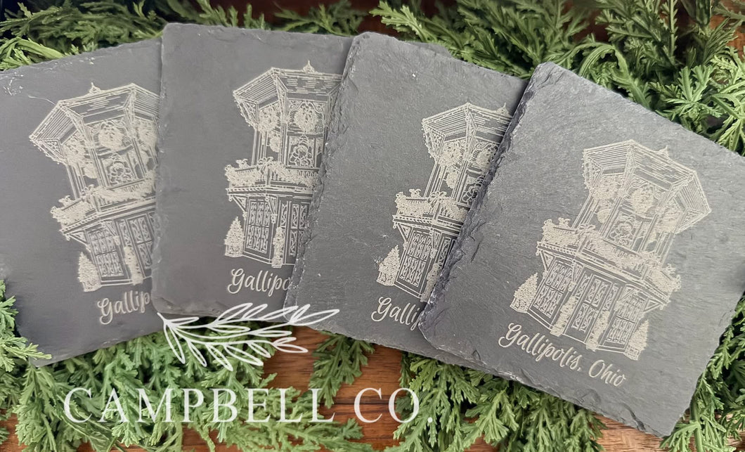 Gallipolis in Lights bandstand coasters — Gallipolis, Ohio