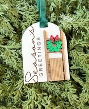 Load image into Gallery viewer, Season’s Greetings Blanket Ladder Ornament
