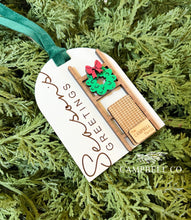 Load image into Gallery viewer, Season’s Greetings Blanket Ladder Ornament
