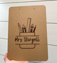 Load image into Gallery viewer, Engraved wooden clipboard
