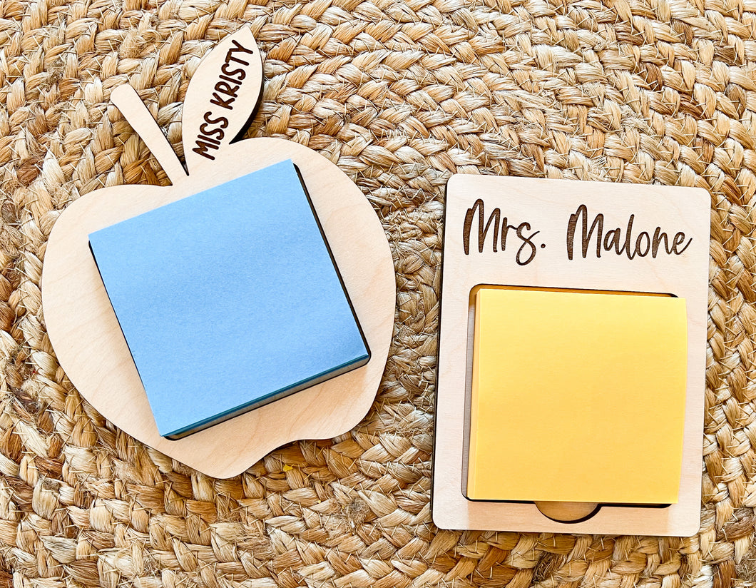 Personalized Engraved Sticky Note Pad Holder