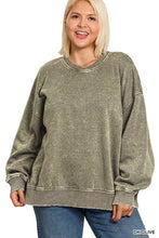 Load image into Gallery viewer, Lexi Oversized Acid Washed Sweatshirt — PLUS SIZE ONLY
