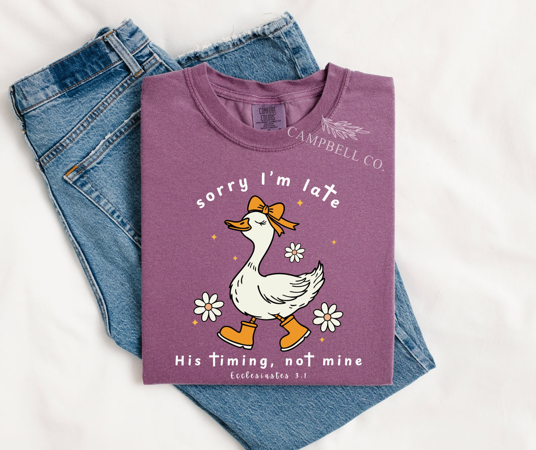 His timing, not mine