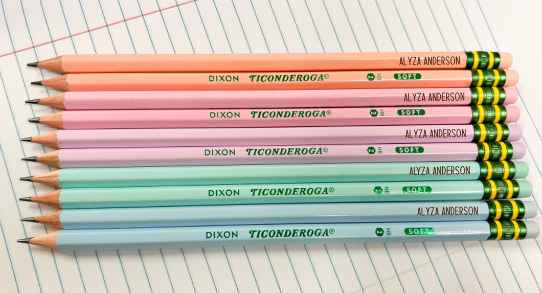 Pastel Engraved #2 pencils