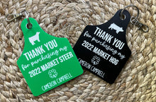 Load image into Gallery viewer, “Thank You” ear tag keychains
