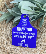 Load image into Gallery viewer, “Thank You” ear tag keychains
